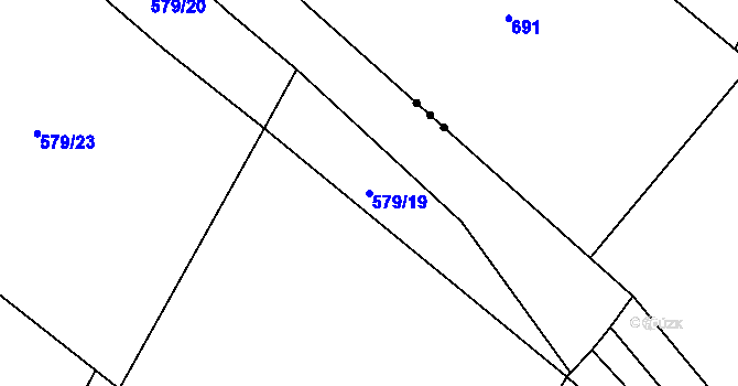 Parcela st. 579/19 v KÚ Broumovice, Katastrální mapa