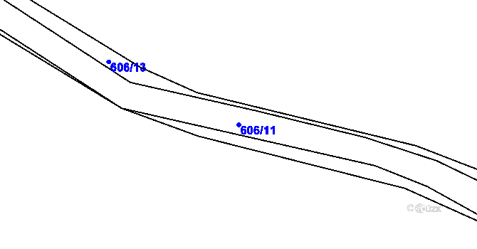 Parcela st. 606/11 v KÚ Broumovice, Katastrální mapa