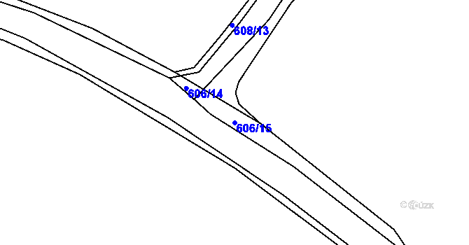 Parcela st. 606/15 v KÚ Broumovice, Katastrální mapa