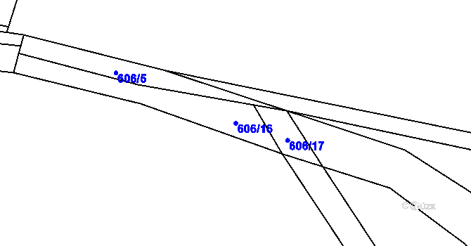 Parcela st. 606/16 v KÚ Broumovice, Katastrální mapa