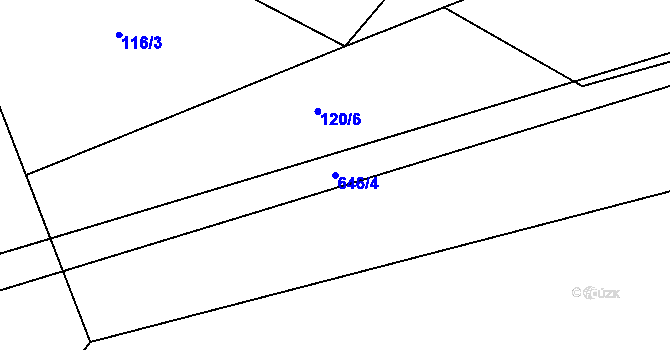Parcela st. 646/4 v KÚ Broumovice, Katastrální mapa