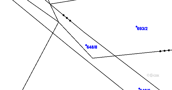 Parcela st. 648/8 v KÚ Broumovice, Katastrální mapa