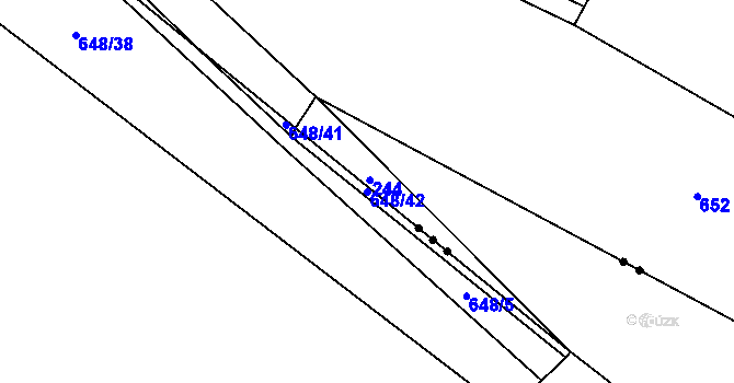 Parcela st. 648/42 v KÚ Broumovice, Katastrální mapa