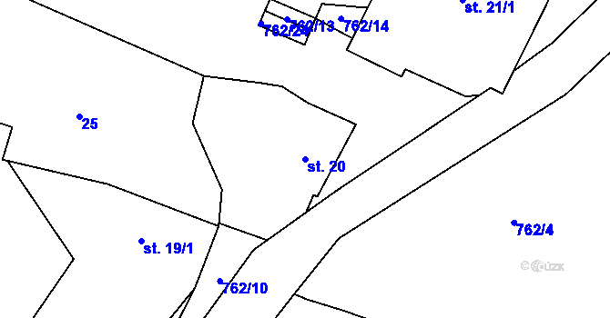 Parcela st. 20 v KÚ Broumy, Katastrální mapa
