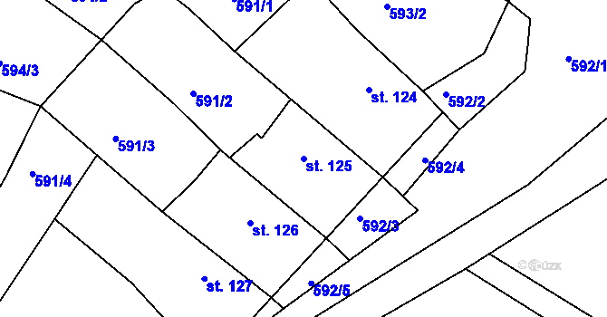 Parcela st. 125 v KÚ Broumy, Katastrální mapa