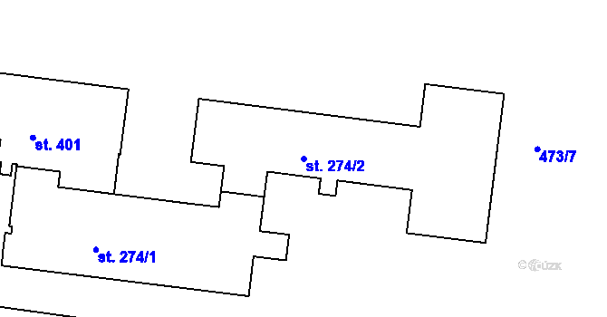 Parcela st. 274/2 v KÚ Broumy, Katastrální mapa