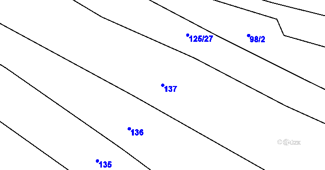 Parcela st. 137 v KÚ Broumy, Katastrální mapa