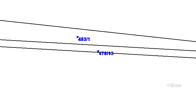Parcela st. 478/13 v KÚ Broumy, Katastrální mapa