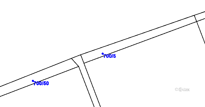 Parcela st. 700/5 v KÚ Broumy, Katastrální mapa