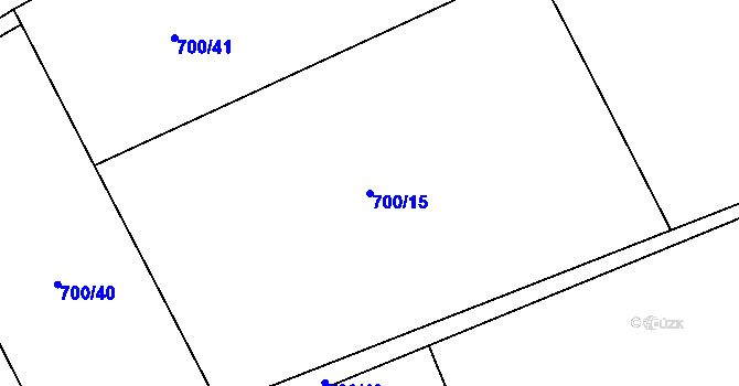 Parcela st. 700/15 v KÚ Broumy, Katastrální mapa
