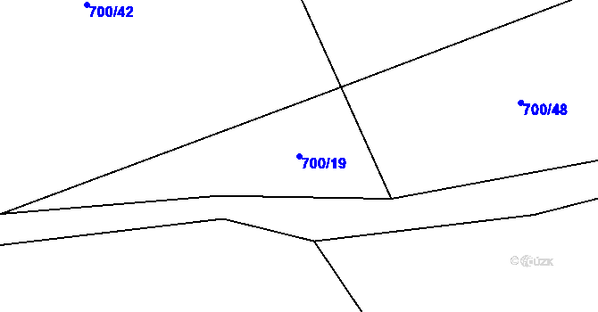 Parcela st. 700/19 v KÚ Broumy, Katastrální mapa