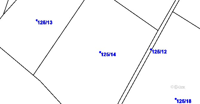 Parcela st. 125/14 v KÚ Broumy, Katastrální mapa