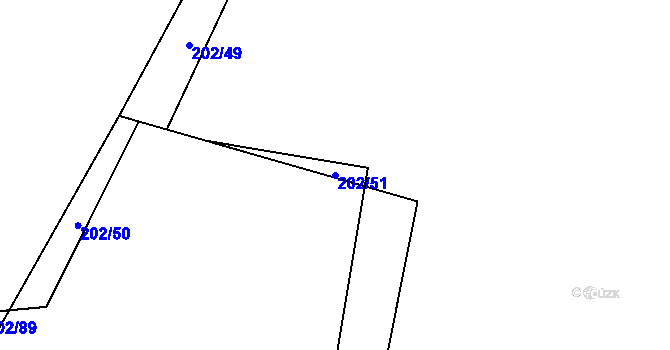 Parcela st. 202/51 v KÚ Broumy, Katastrální mapa