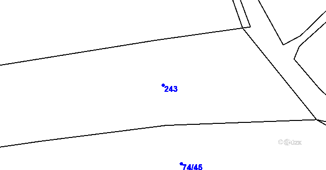 Parcela st. 243 v KÚ Broumy, Katastrální mapa