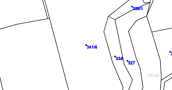 Parcela st. 341/6 v KÚ Broumy, Katastrální mapa
