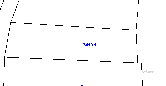 Parcela st. 341/11 v KÚ Broumy, Katastrální mapa