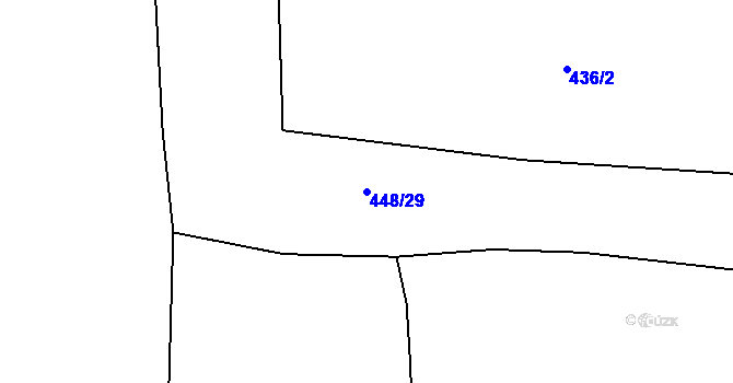 Parcela st. 448/29 v KÚ Broumy, Katastrální mapa