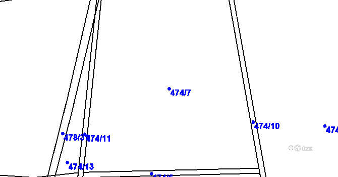 Parcela st. 474/7 v KÚ Broumy, Katastrální mapa