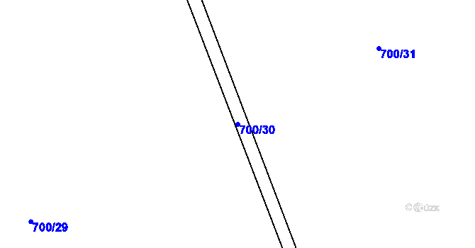 Parcela st. 700/30 v KÚ Broumy, Katastrální mapa