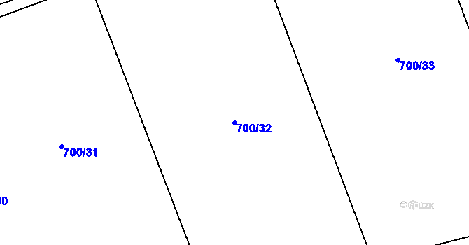 Parcela st. 700/32 v KÚ Broumy, Katastrální mapa
