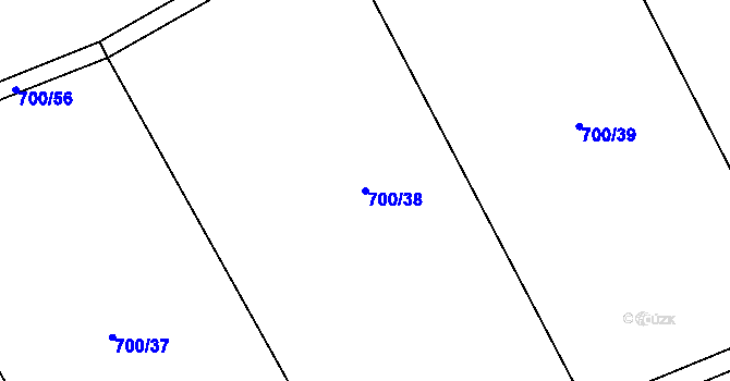 Parcela st. 700/38 v KÚ Broumy, Katastrální mapa