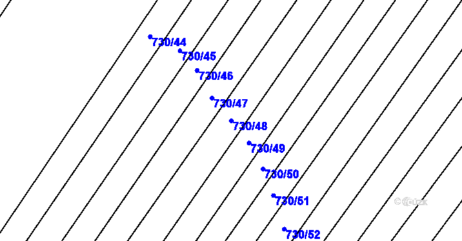Parcela st. 730/48 v KÚ Broumy, Katastrální mapa