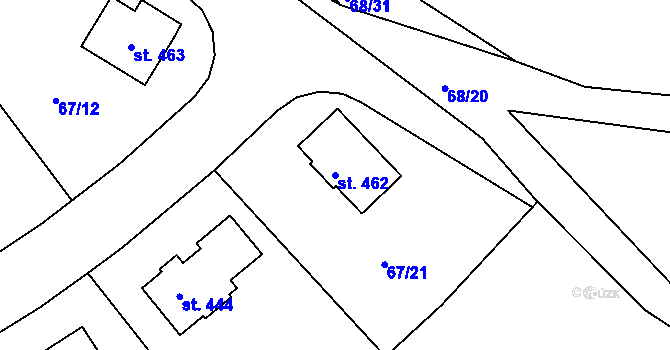 Parcela st. 462 v KÚ Broumy, Katastrální mapa