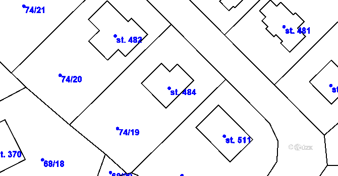 Parcela st. 484 v KÚ Broumy, Katastrální mapa