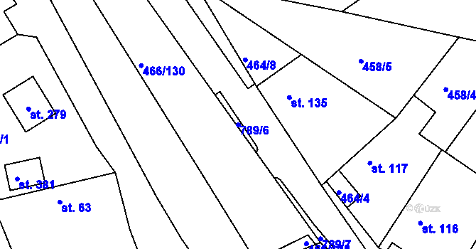 Parcela st. 789/6 v KÚ Broumy, Katastrální mapa