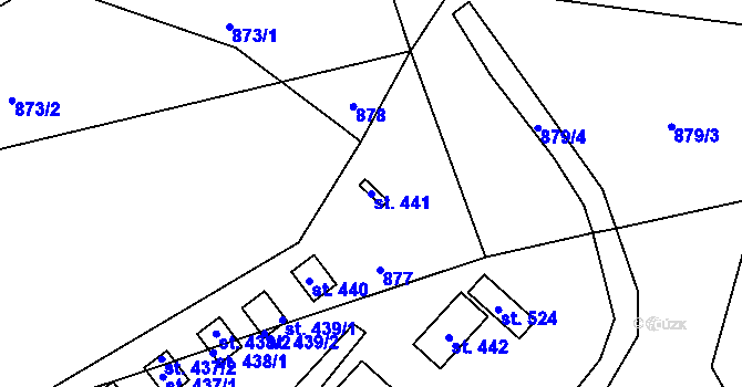 Parcela st. 441 v KÚ Brozany nad Ohří, Katastrální mapa