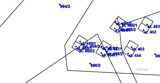 Parcela st. 459/1 v KÚ Brozany nad Ohří, Katastrální mapa