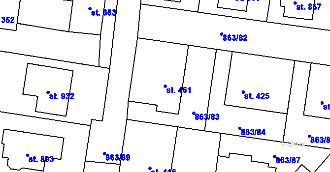 Parcela st. 461 v KÚ Brozany nad Ohří, Katastrální mapa