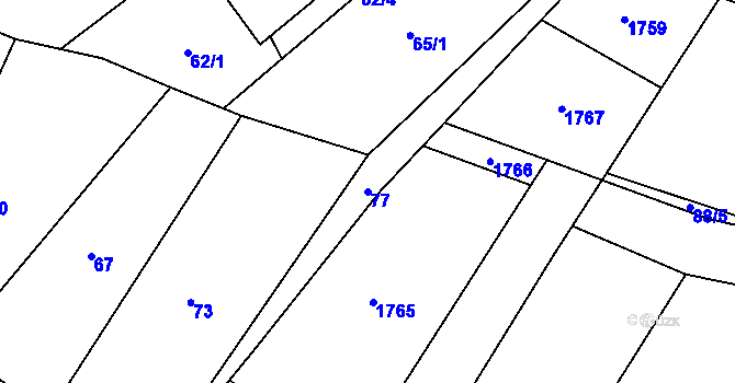 Parcela st. 77 v KÚ Brozany nad Ohří, Katastrální mapa