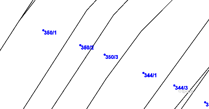 Parcela st. 350/3 v KÚ Brozany nad Ohří, Katastrální mapa