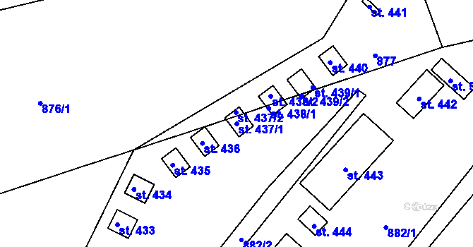Parcela st. 437/1 v KÚ Brozany nad Ohří, Katastrální mapa