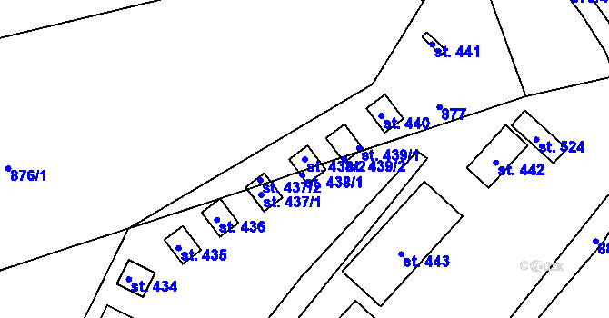 Parcela st. 438/2 v KÚ Brozany nad Ohří, Katastrální mapa