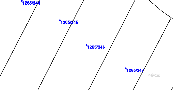 Parcela st. 1265/246 v KÚ Brozany nad Ohří, Katastrální mapa