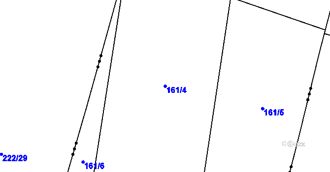 Parcela st. 161/4 v KÚ Hostěnice u Brozan, Katastrální mapa