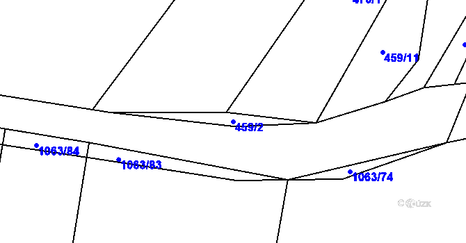 Parcela st. 459/2 v KÚ Brtec, Katastrální mapa