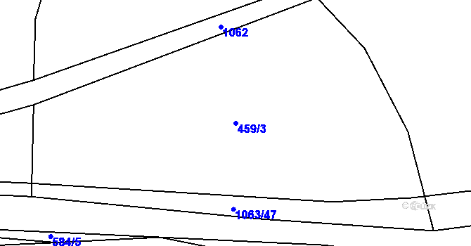 Parcela st. 459/3 v KÚ Brtec, Katastrální mapa