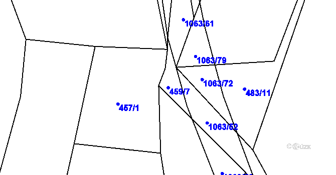Parcela st. 459/7 v KÚ Brtec, Katastrální mapa