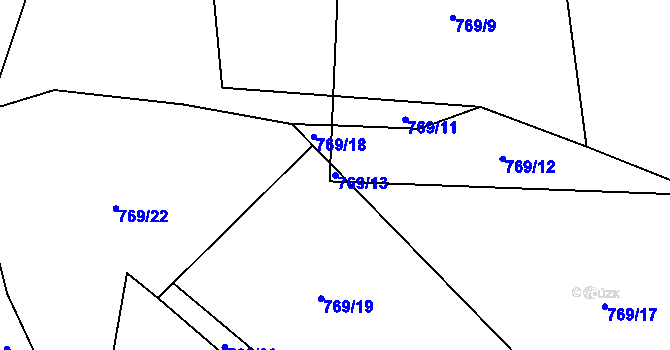 Parcela st. 769/13 v KÚ Brtec, Katastrální mapa