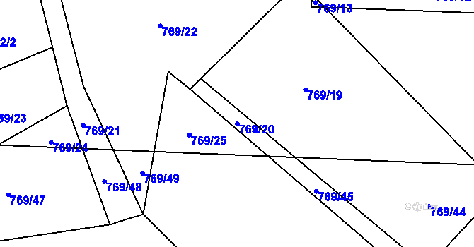Parcela st. 769/20 v KÚ Brtec, Katastrální mapa