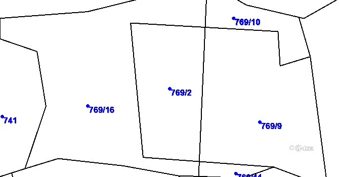 Parcela st. 769/2 v KÚ Brtec, Katastrální mapa