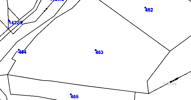 Parcela st. 463 v KÚ Vratišov, Katastrální mapa