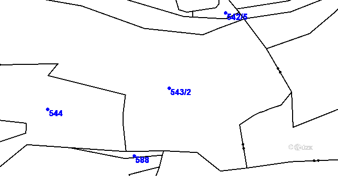 Parcela st. 543/2 v KÚ Vratišov, Katastrální mapa