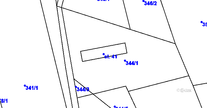 Parcela st. 41 v KÚ Brteč, Katastrální mapa