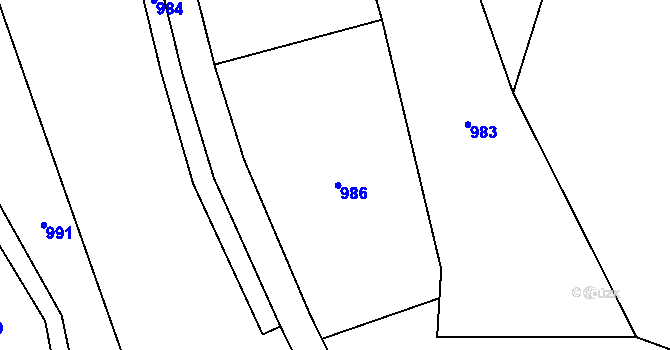Parcela st. 118/1 v KÚ Brtná, Katastrální mapa