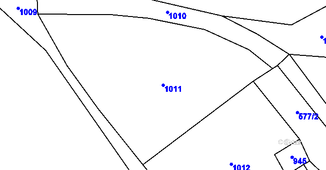 Parcela st. 1011 v KÚ Brtná, Katastrální mapa