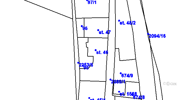 Parcela st. 46 v KÚ Brtnice, Katastrální mapa